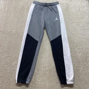 Jordan Sweatpants Youth XL 13-15 Years Gray Black White Joggers Boys Pants Logo